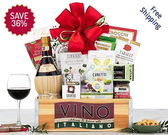 Romanelli Chianti Vino Italiano Wine Basket Gift Basket  Free Shipping 36% Save Original Price is $75